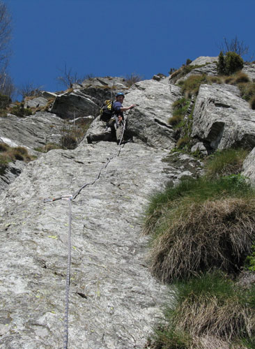 alla base del diedrino del 5° tiro